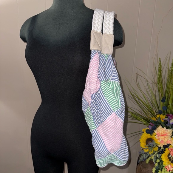 Bath & Body Works Oversized Patchwork Striped Tote - Picture 2 of 11